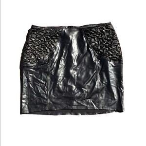 PATRICE CATANZARO FRANCE Wet Look Black “Terry Skirt” Size Medium